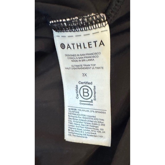 Athleta Women's Train Workout Top Long Sleeve Athletic Shirt Black SZ 3X - Picture 5 of 6